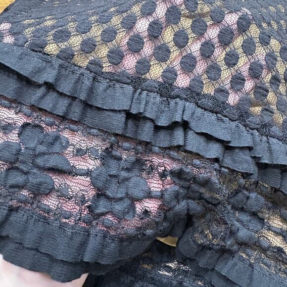 Max Studio Size S Babydoll Dress Y2K Sheer Mesh Black Polka Dot Whimsigoth - Picture 5 of 14